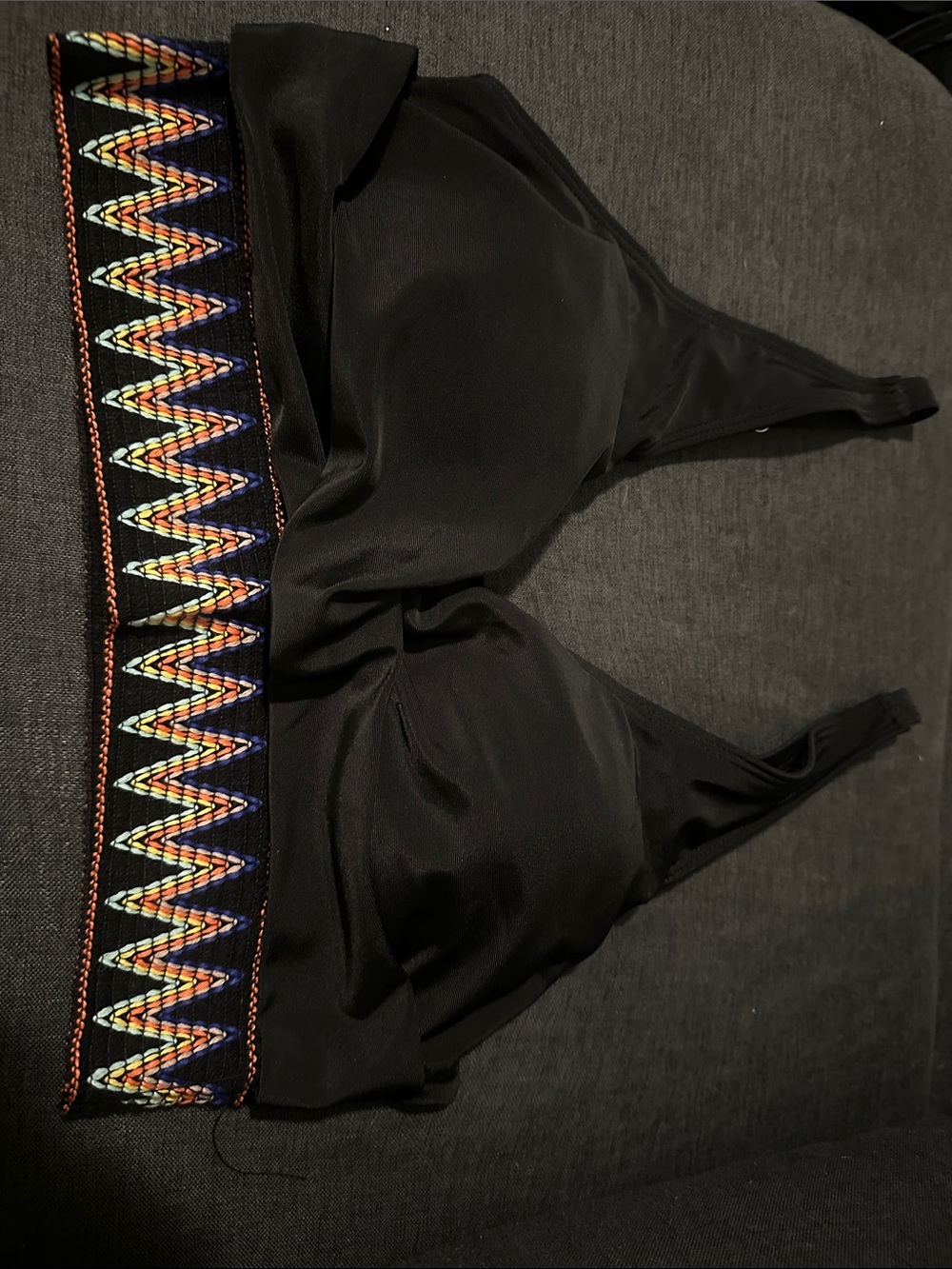 Swimsuits for All Blk Bikini Bottoms with Multicolor Zigzag